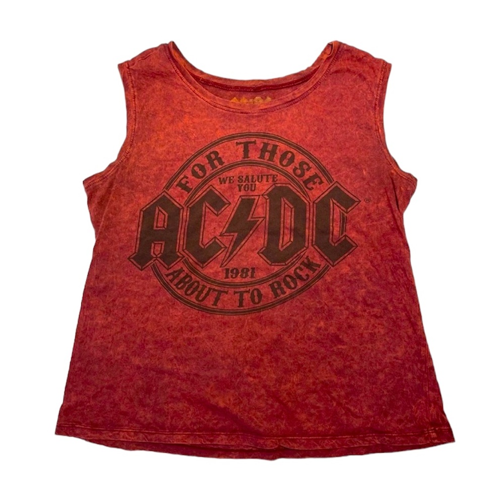 SOLD!!! ACDC Band Tee Tie Dye Tank Top Muscle Shirt T-shirt
